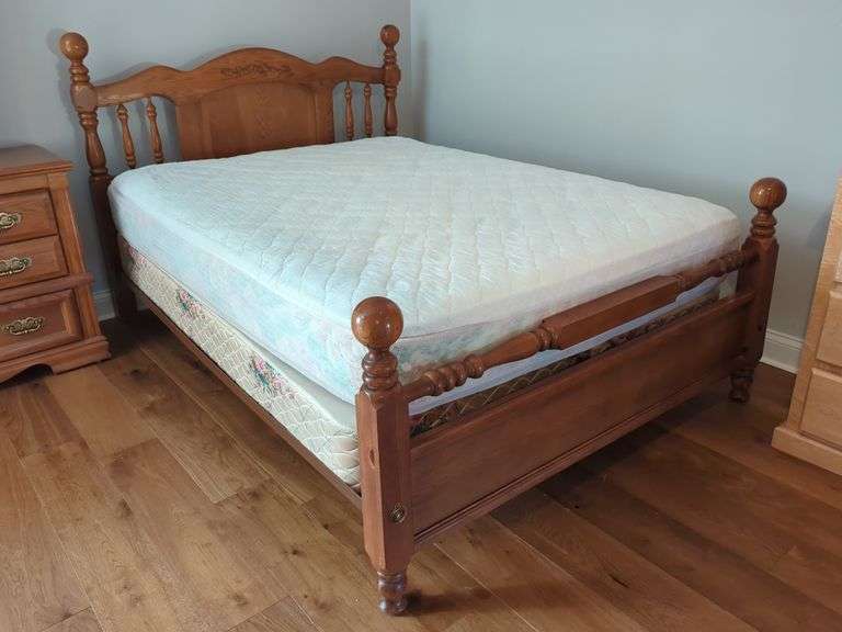 Wooden Full-Size Bed with Headboard image