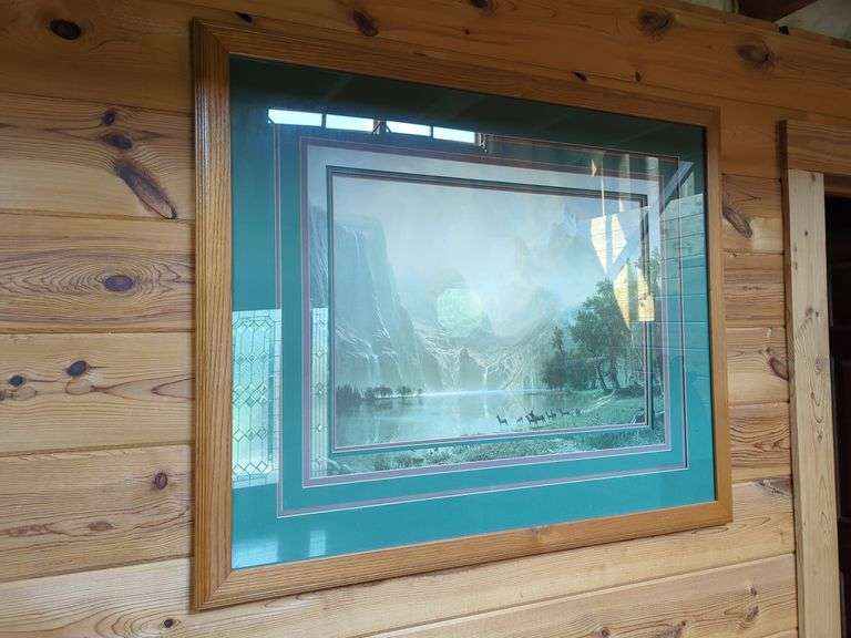 Framed Landscape Art Print with Deer image