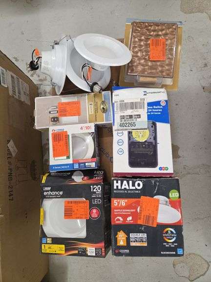 Lighting and Electrical Fixtures: Hampton Bay Doorbell Kit, Lithonia, HALO, and FEIT Recessed Downlights, Intermatic Time Switch image