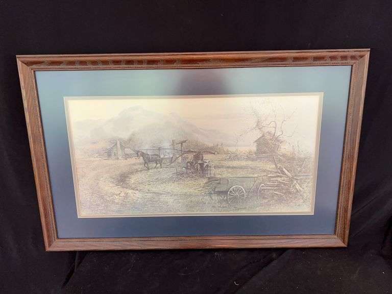 Framed Ben Hampton Sorghum Mill Print, 1976 image