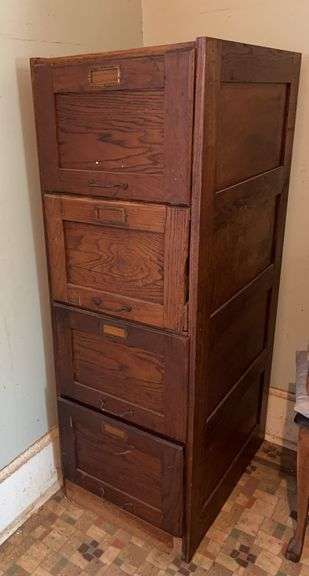 Four-Drawer Wood File Cabinet image