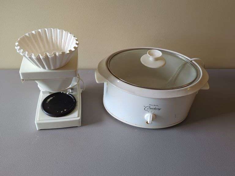 Mr. Coffee 4-Cup Coffee Maker and West Bend Crockery Slow Cooker image