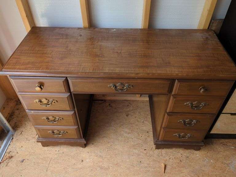 Wood Desk with Drawers image