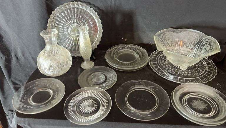 Pressed Glass Plates, Bowls, and Vases image