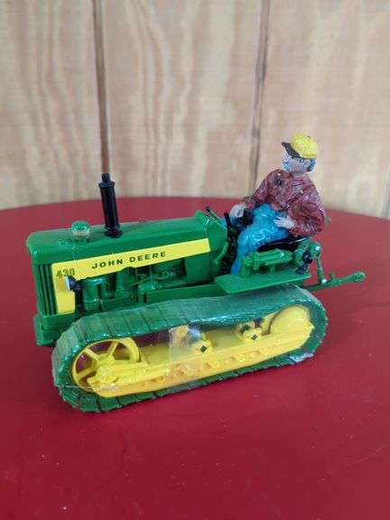 John Deere 430 Scale Model Crawler Tractor with Figurine