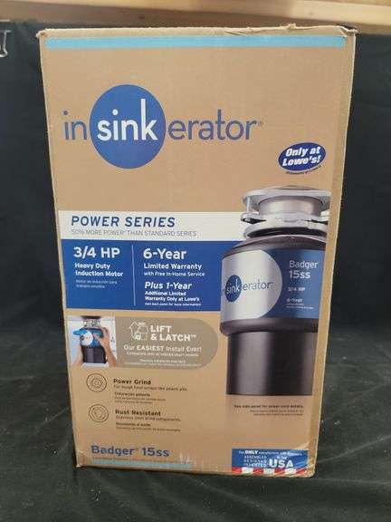 InSinkErator Badger 15SS 3/4 HP Food Waste Disposer image