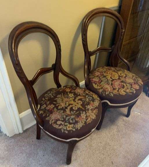 Pair of Floral Upholstered Chairs image