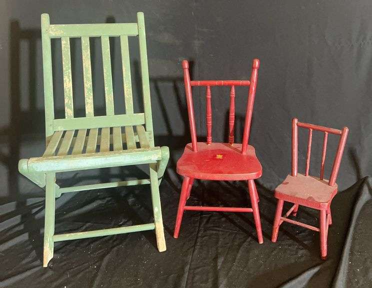 Wooden Chairs: Child Size and Doll Size image