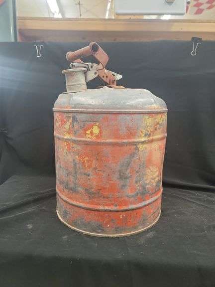 Red Painted Metal Gas Can image