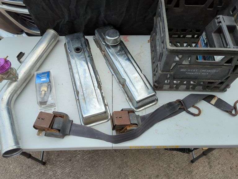 Automotive Parts: Valve Covers, Seatbelts, Blow Off Valve, Tire Chains & Crate image