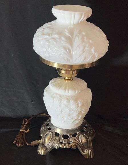 Milk Glass Parlor Lamp image