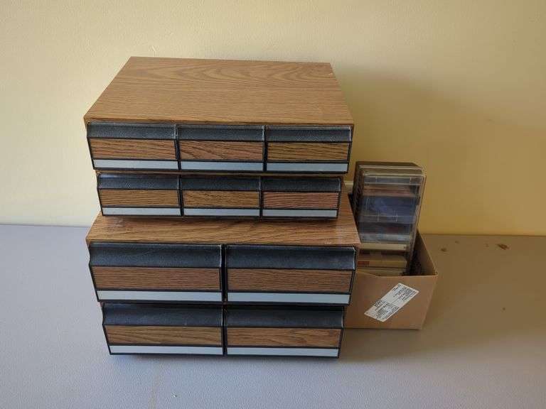 Cassette and VHS Tape Collection with Storage image