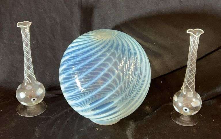Murano Style Glass Vases and Orb image