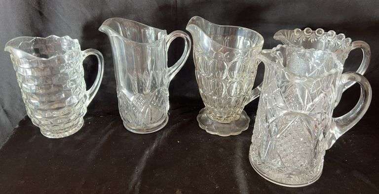 Set of 5 Clear Glass Pitchers image