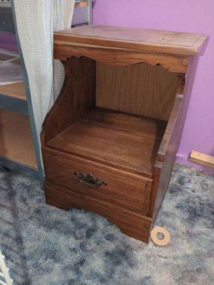 Wood Side Table with Drawer image