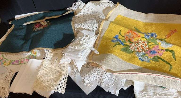 Needlepoint and Crochet Linen Assortment image