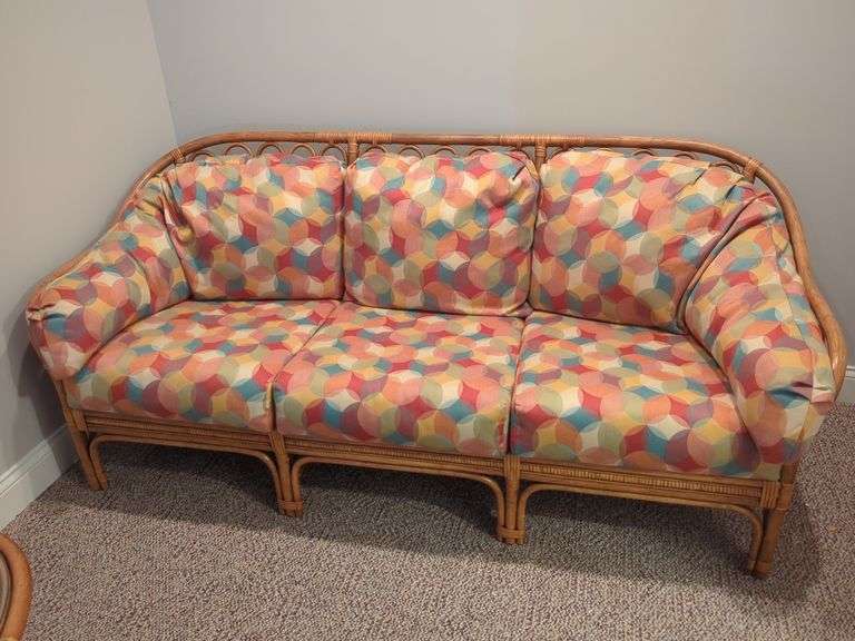 Wicker Sofa with Cushions image