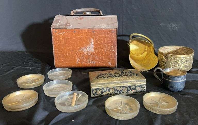 Various Metal and Glass Decorative Items image