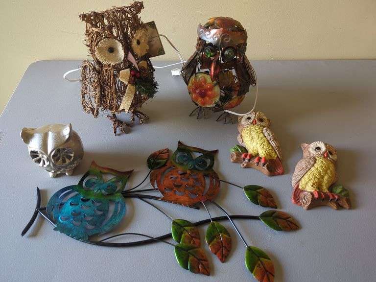 Owl Decor Grouping - Figurines, Wall Hanging, and More image