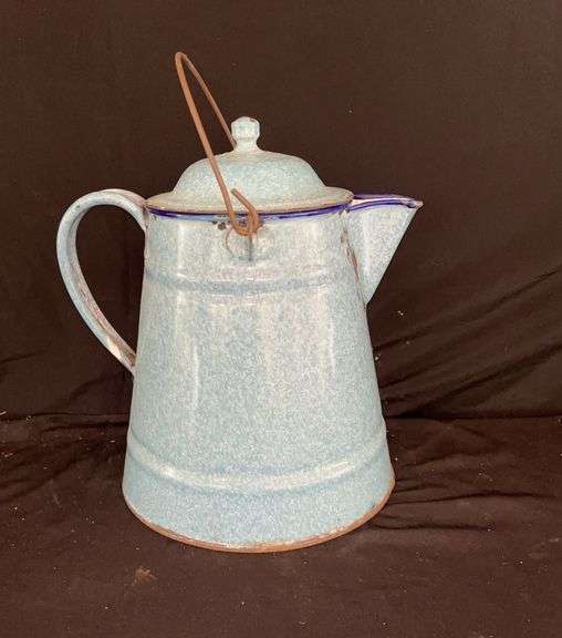 Speckled Blue Enamelware Coffee Pot image