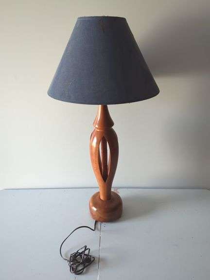 Wooden Table Lamp with Fabric Shade image