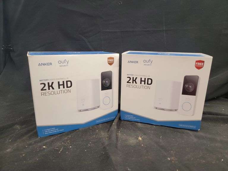 Two Eufy Security Battery Video Doorbells 2K HD Resolution image