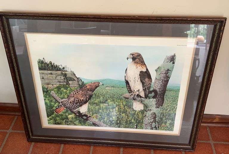 Framed Charles Spangler Hawks Print image