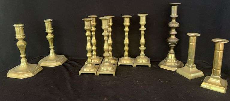 Collection of Brass Candlestick Holders image