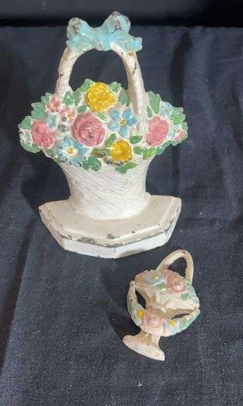Floral Basket Doorstop and Match Holder Set image