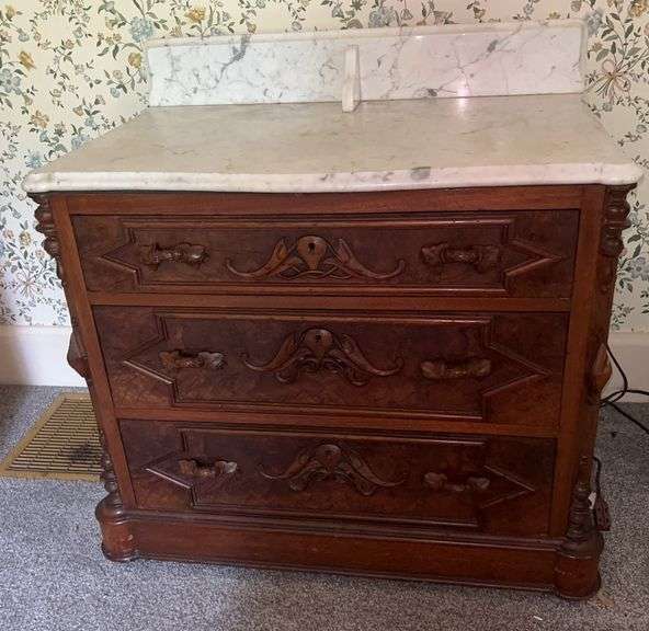 Wood Dresser with Marble Top image