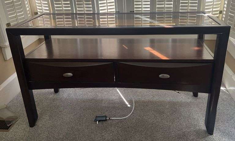 Glass Top Console Table image