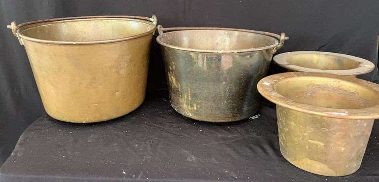 Assorted Brass Buckets and Vessels image