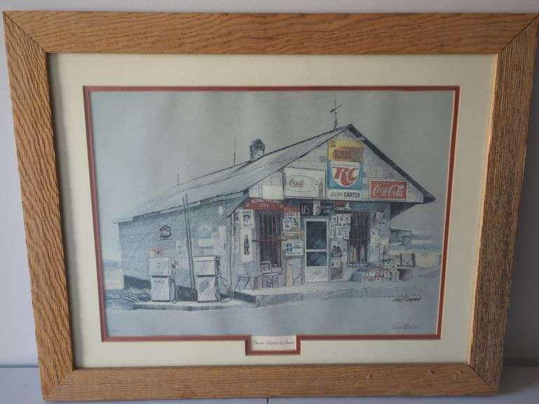Framed Andy Hammond Lithograph of Oscar Carter's Store image