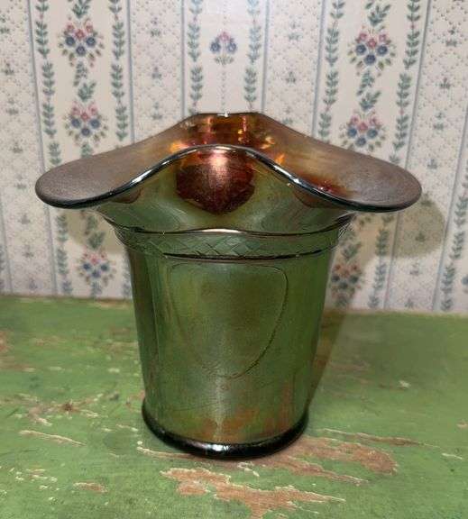 Iridescent Carnival Glass Vase image