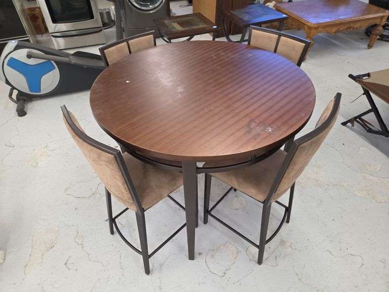 Round Dining Table with Four Chairs image