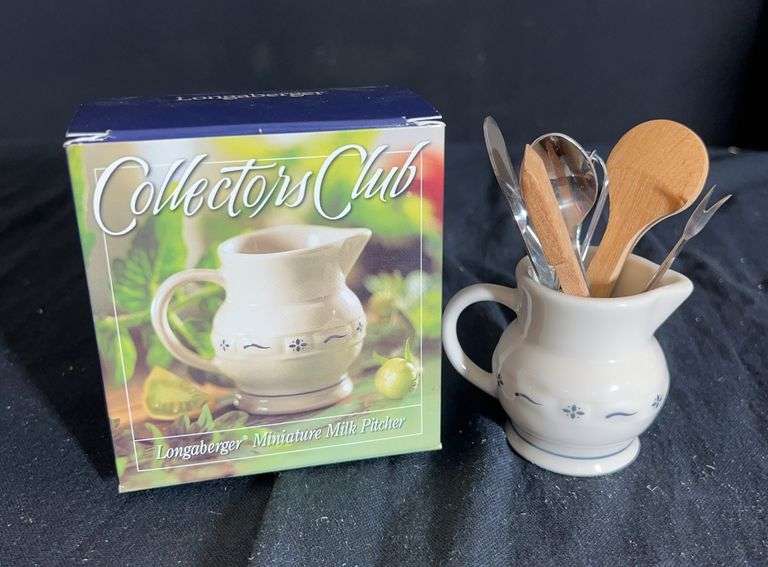 Longaberger Miniature Milk Pitcher with Tools image