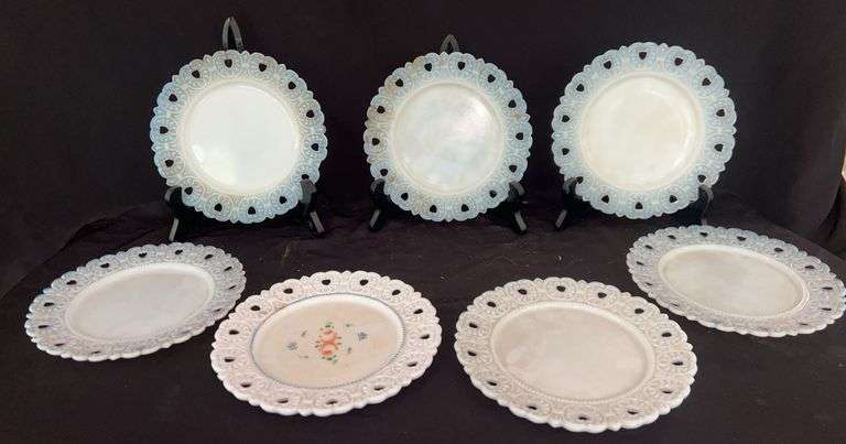 Decorative Milk Glass Plate Collection image