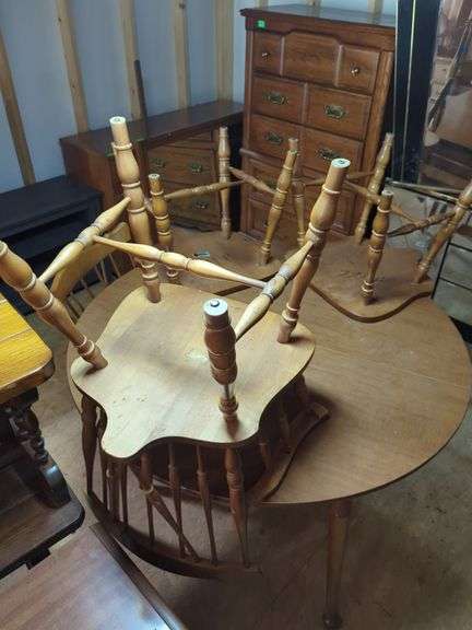 Wooden Chairs and Table Set image