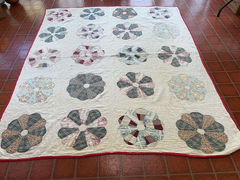 Patchwork Quilt with Floral Designs image