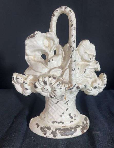 Cast Iron Floral Basket Doorstop image