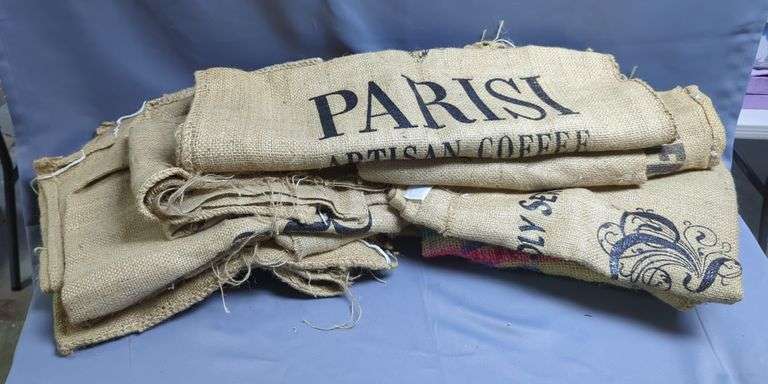 Vintage Burlap Sack Assortment, Qty 11, Various Sizes