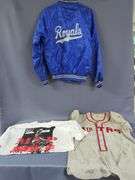 Vintage Wool Jersey #7 Wilson Sporting Goods, Royals Vinyl Jacket Medium World Champs 1985, MPV Michael Jordan T-Shirt Size XXL