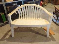 Outdoor Polyvinyl Bench, 32" x 43" x 29", And Handcrafted Decorative Goose