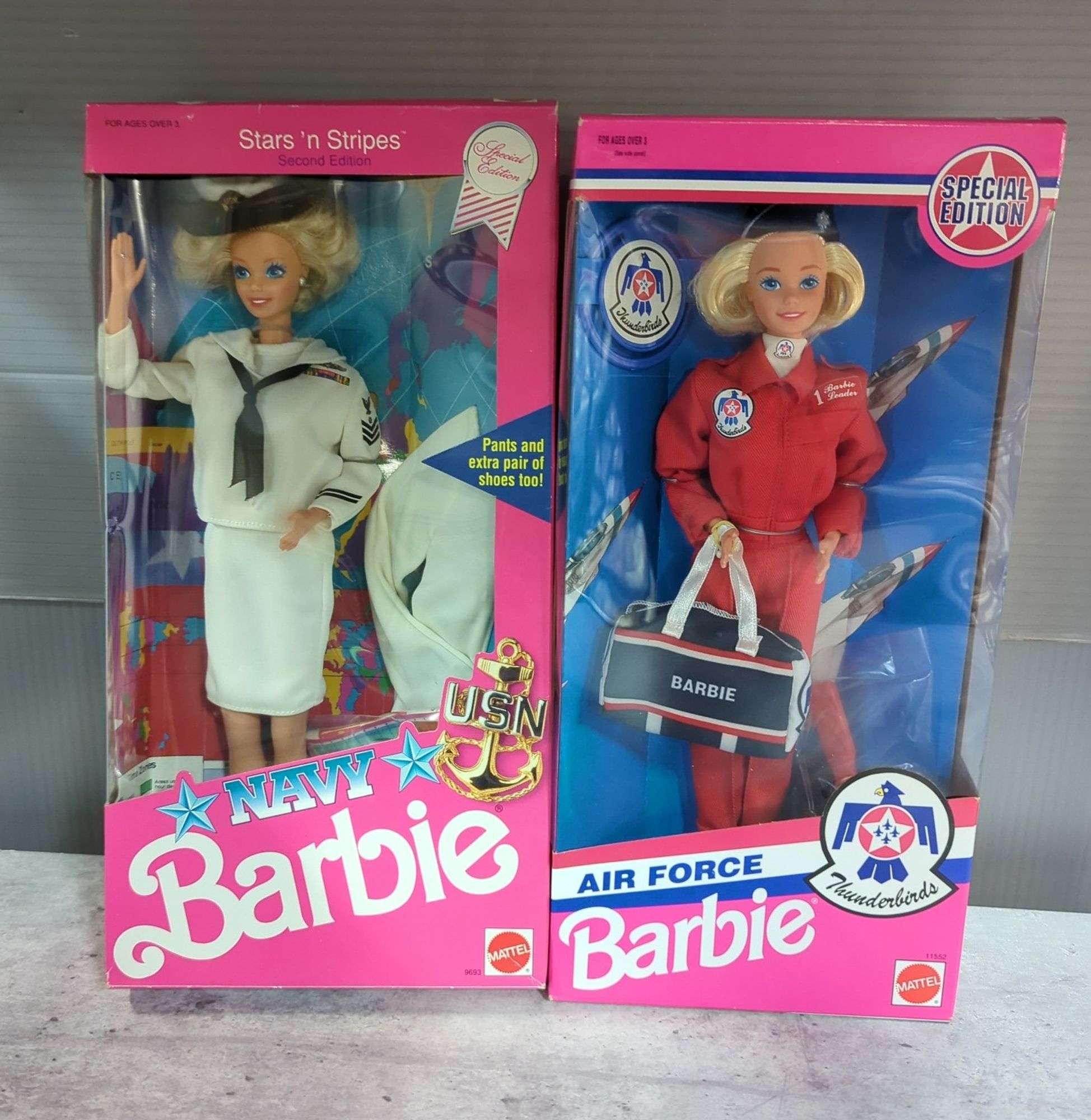 Navy Barbie 1990 Stars And Stripes Collection, And Air Force