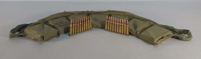 5.56mm Ball M193 Ammo, Approx 160 Rds, In 10-Rd Clips, In Bandolier image