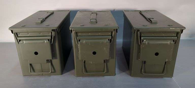 Metal Ammo Cans, 7.5" x 12" x 6", Qty 3 image