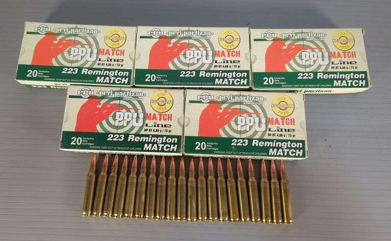 PPU Prvi Partizan .223 Rem Match Ammo, Approx 120 Rds, Local Pickup Only image