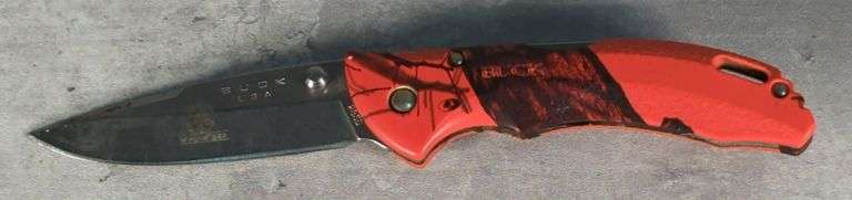 Buck Bantam BLW Mossy Oak Orange Camo Folding Knife, Mid-Lockback Design, 3" Blade image
