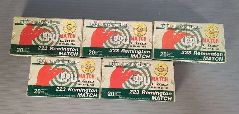 PPU Prvi Partizan .223 Rem Match Ammo, Approx 100 Rds, Local Pickup Only image