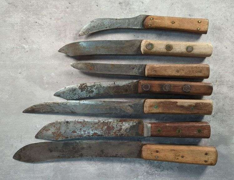 Antique Knives, Qty 7, Various Types, Lengths Range 4.75" To 9.5" image